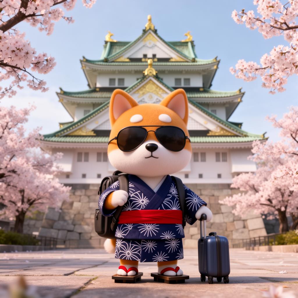 Nagoya mascot at landmark