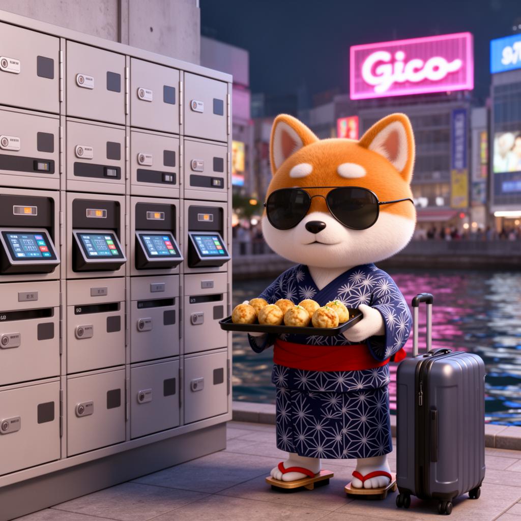 Osaka mascot at landmark