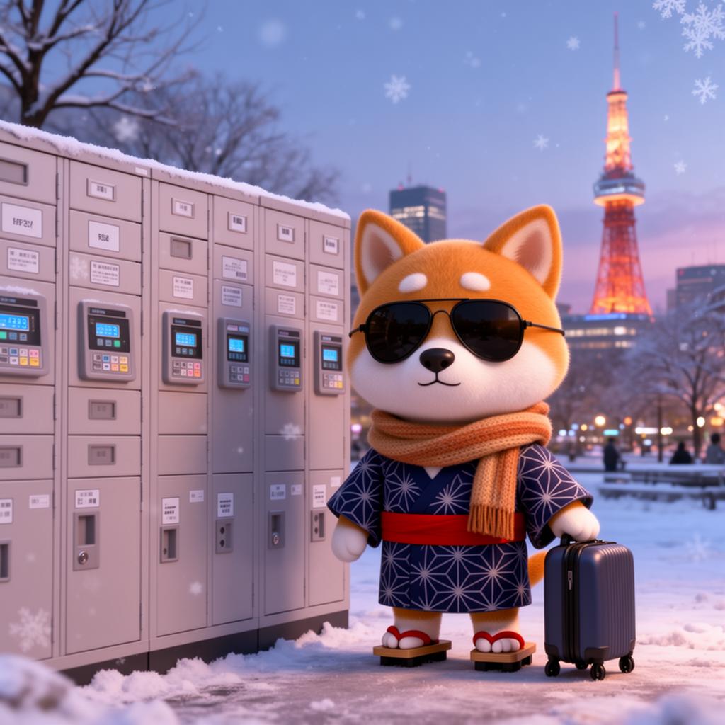 Sapporo mascot at landmark
